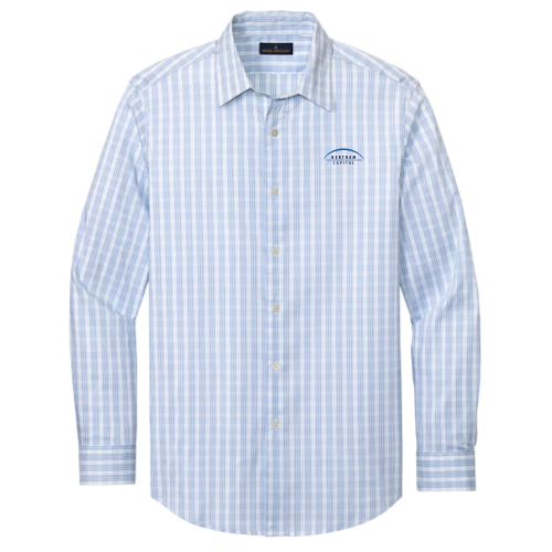 White/ Newport Blue Grid Check